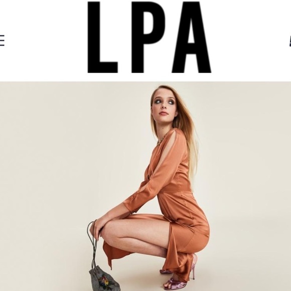 LPA Resolve Silk Midi Dress OO - Picture 4 of 13